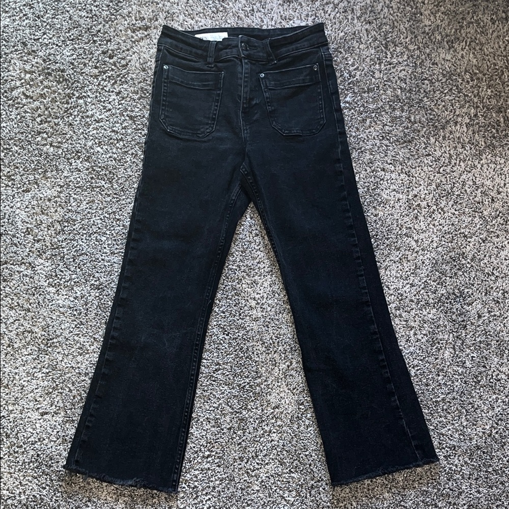 Zara front pocket raw hem jeans Size